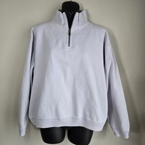 Tommy Bahama Women’s Medium 1/4 cropped sweater Mock Neck Lavender Preppy